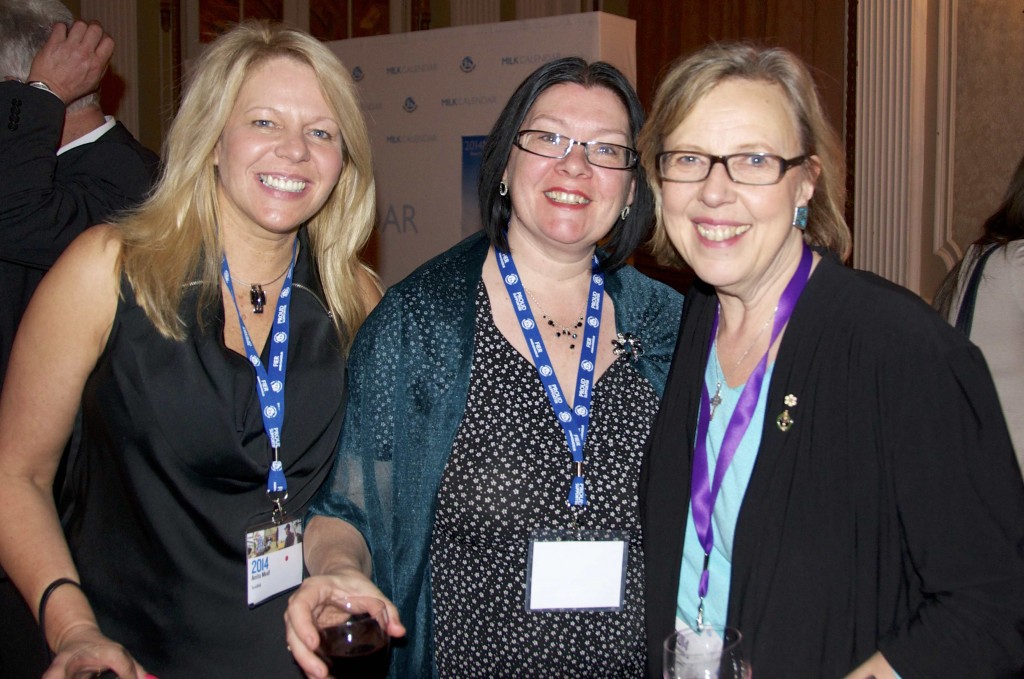 Green Party leader Elizabeth May takes time out of her busy schedule to enjoy the food and drink with some friends. 