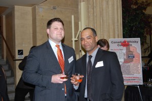 Adam Bolek, vice-president at Crestview Strategy, left, and 'The King of Cocktails' Michael Barrington of Spirits Canada, right